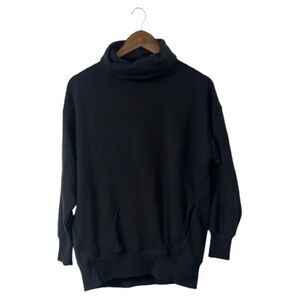 Aerie Mock Neck Sweatshirt Sweater Charcoal Grey Pockets Cozy Comfort Size XS